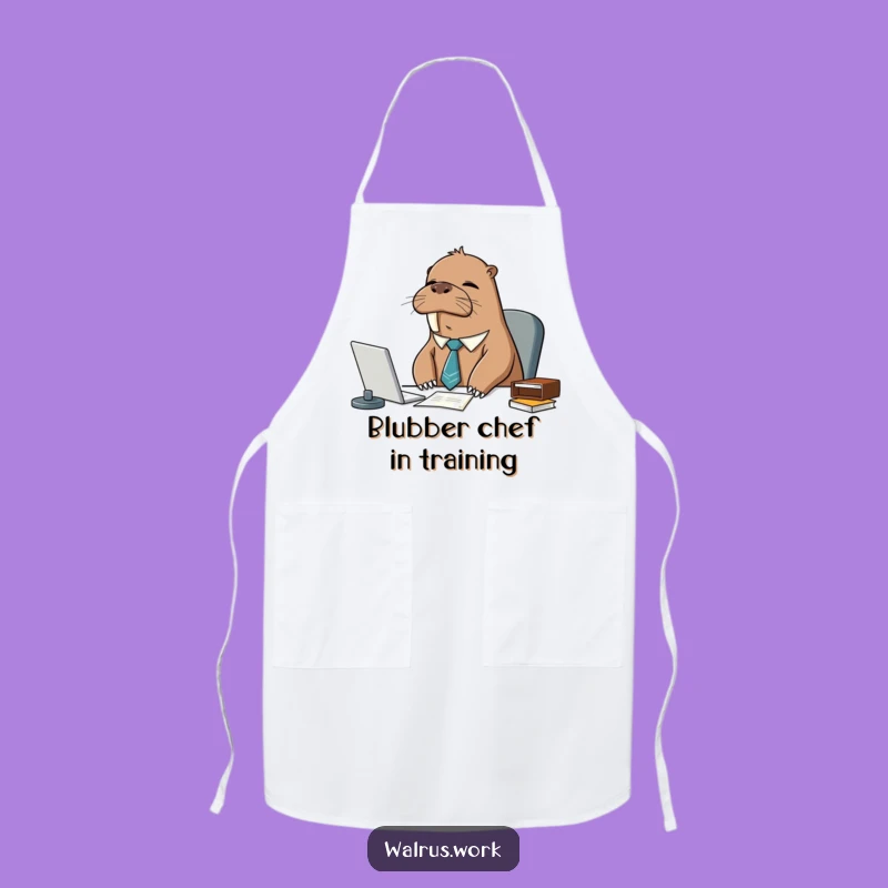 Funny Sleepy Walrus Tie Apron: Hilarious Kitchen Humor for Tired Cooks