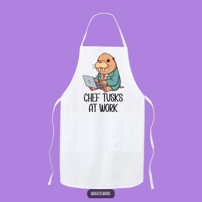 Funny Walrus Suit Apron: Cook with Hilarious Business Enthusiasm