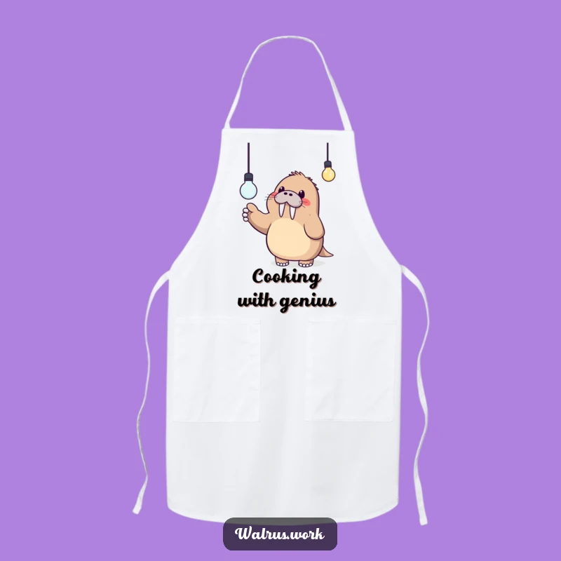 Funny Kawaii Walrus Lightbulb Apron - Cook Up Hilarious Ideas!