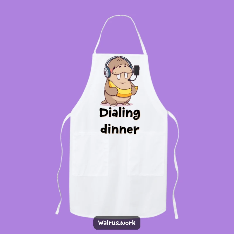 Funny Walrus Banana Call Apron: Cook Up Some Giggle-Worthy Meals
