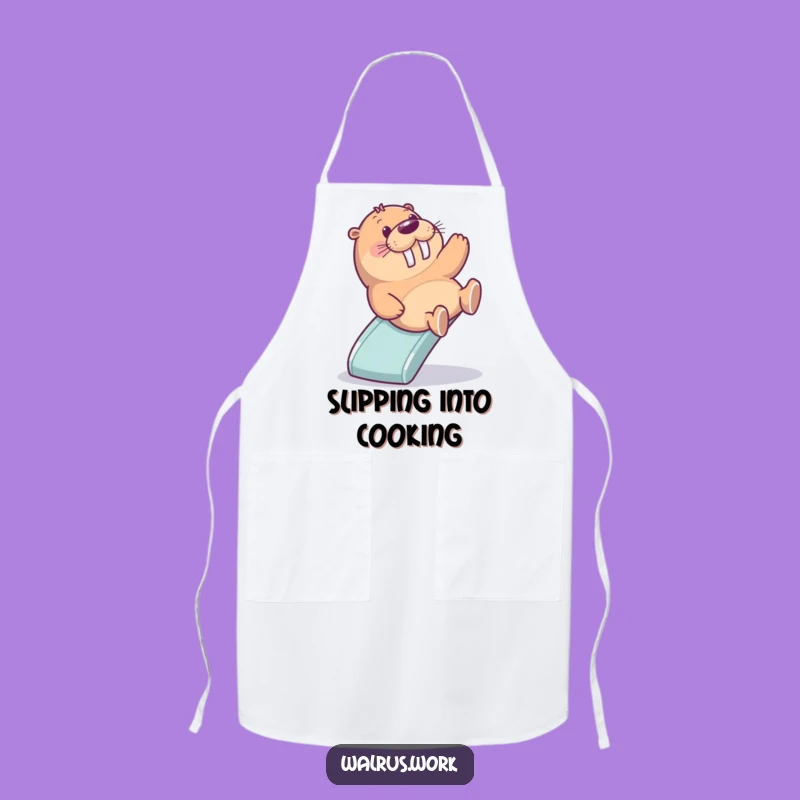 Funny Office Slide Apron: Cook with Playful Delight