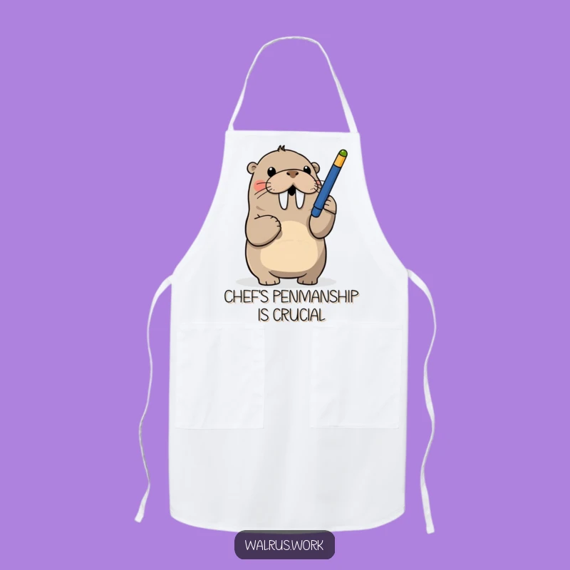 Funny Walrus Apron: Playful Pen Batting in the Kitchen