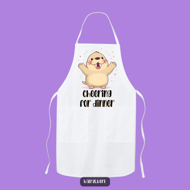 Funny Walrus Celebration Apron: Cook & Party with Arctic Cheer