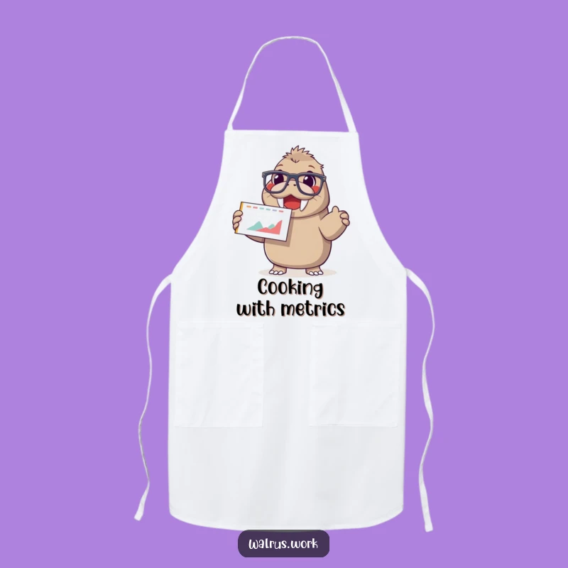 Funny Walrus Chef Apron, Positive Cooking Vibes, Ideal Funny Gift