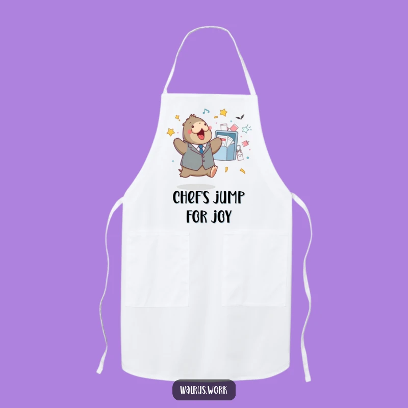 Funny Walrus Chef Apron, Task Conqueror Design, Ideal Funny Gift