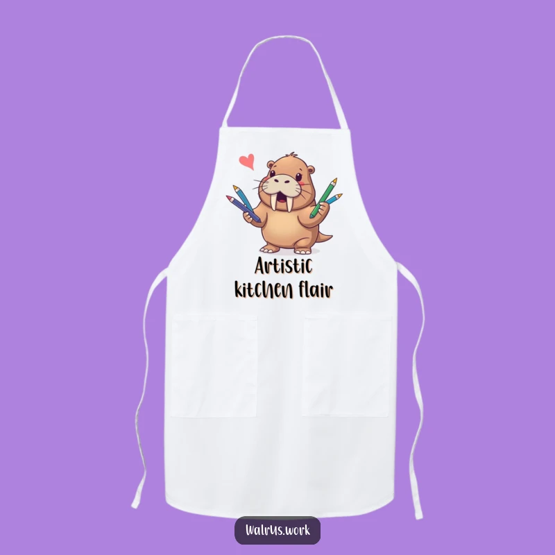Funny Walrus Juggling Pens Apron - Chef's Delightful Humorous Kitchenwear