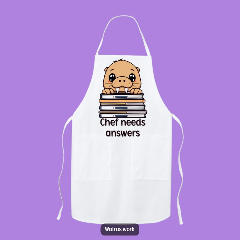 Funny Walrus Peek Apron: Kitchen Investigator Sea Mammal, Hilarious Cooking Gift!