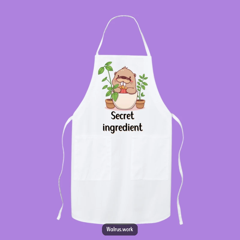 Funny Walrus Snack Hoarder Apron: Cook and Hide Snacks with Humor, Gift