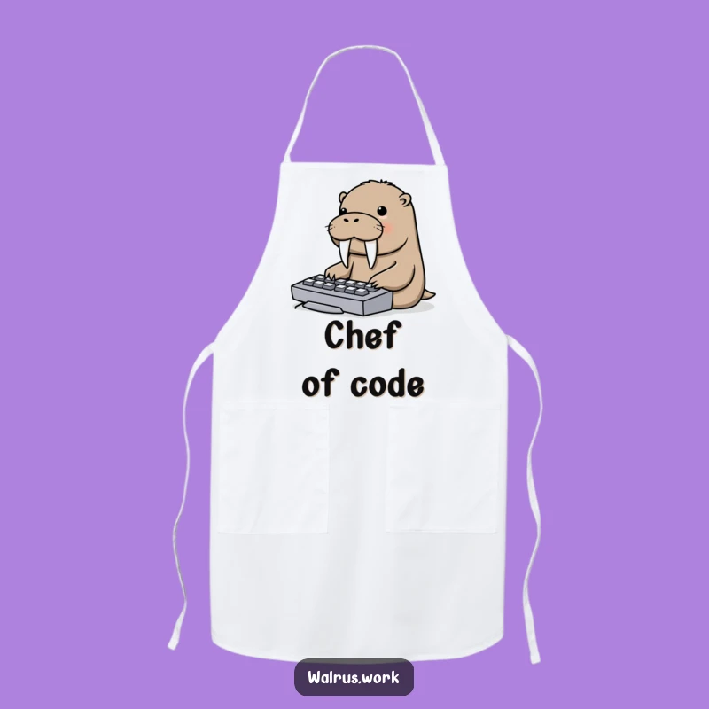 Funny Walrus Tusk Keyboard Apron - Kitchen Humor for the Techie Chef