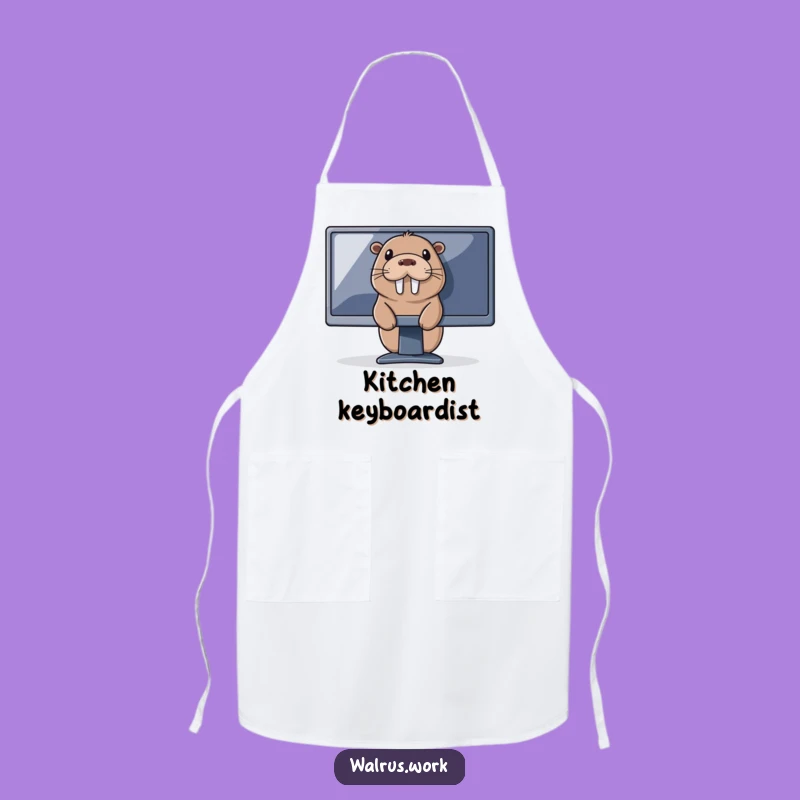 Funny Tech Walrus Apron: Keep Your Screen Clean - Hilarious IT Support Kitchen Gift