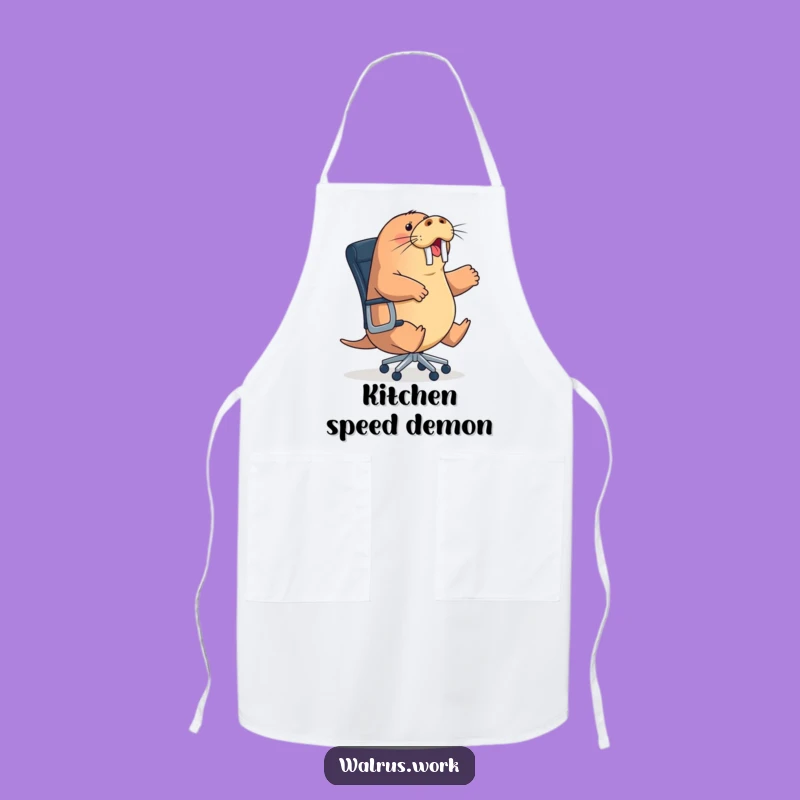 Funny Office Chair Walrus Apron: Cook with Energy and Hilarious Style