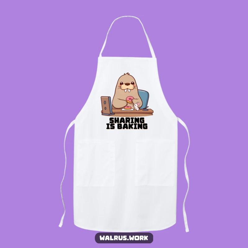 Funny Walrus Donut Apron: Baking Buddies Humor, Perfect Gift!