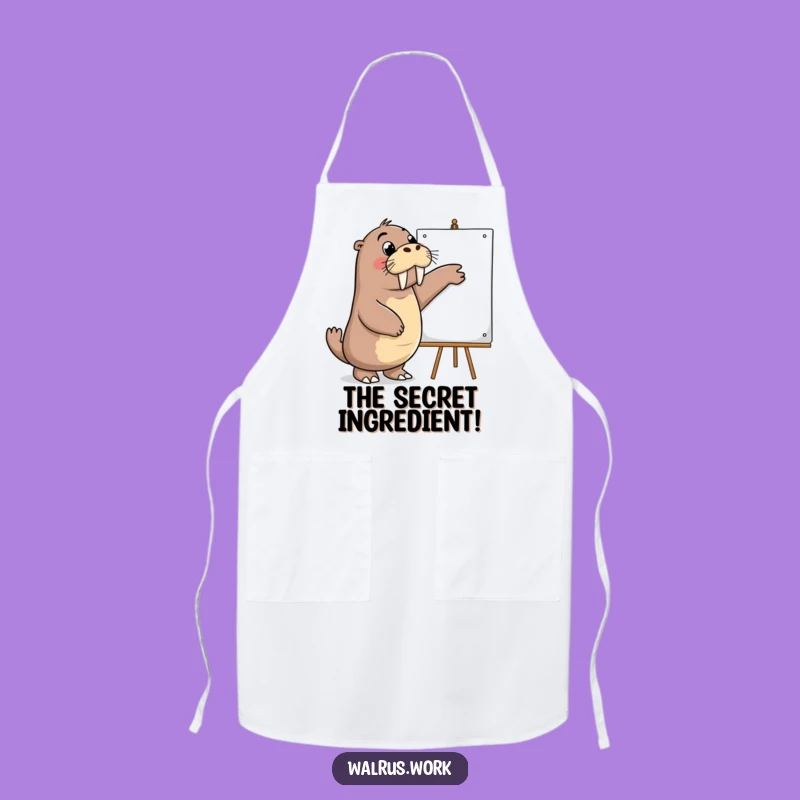 Funny Presenter Walrus Apron: Kitchen Strategy Style, Perfect Funny Gift