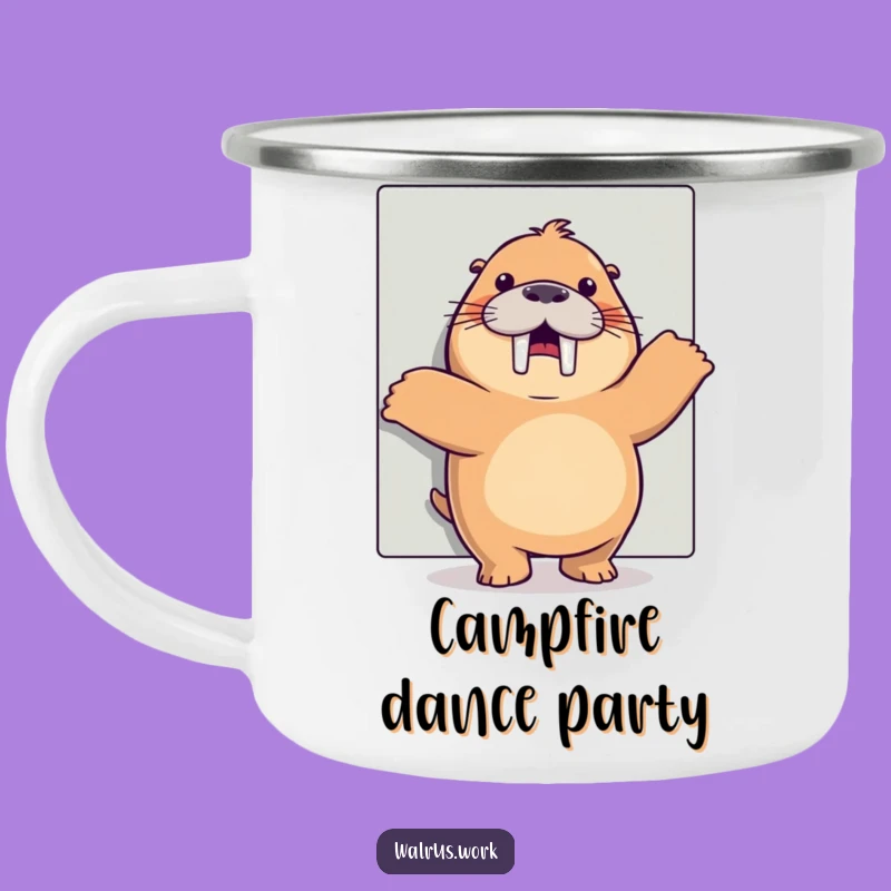 Funny Happy Dance Walrus Camping Mug: Fuel Your Adventures with Joy