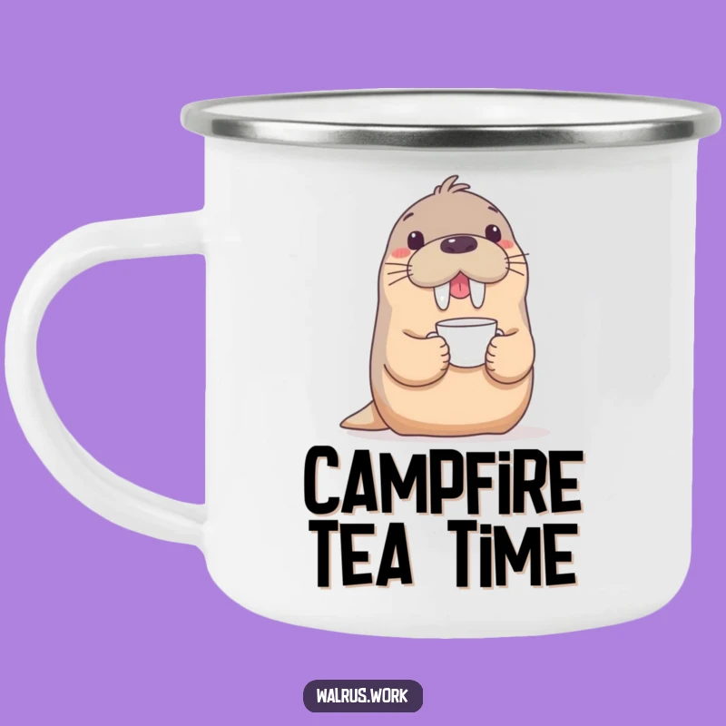 Funny Walrus Camping Mug: Hilarious Tea Time Outdoors!