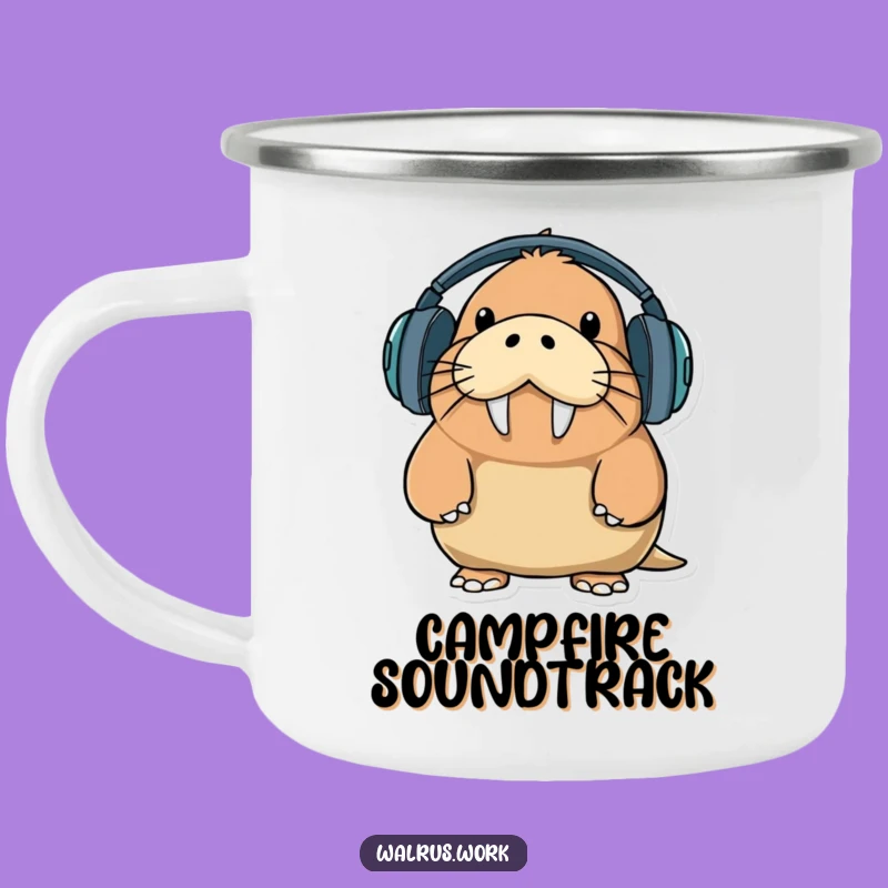 Funny Walrus DJ Camping Mug: Campfire Tunes with Hilarious Vibes, Gift