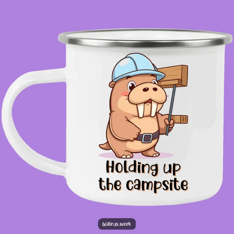 Funny Walrus Hard Hat Camping Mug: Your Hilarious Companion for Outdoor Adventures