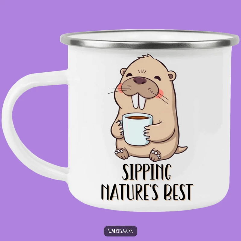 Funny Walrus Camping Mug: Outdoor Coffee Lover Design, Perfect Rugged Gift
