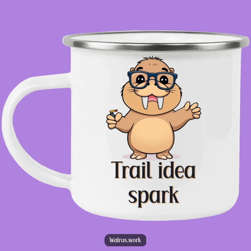 Funny Walrus Glasses Camping Mug: Sip Your Smart Ideas with Hilarious Style