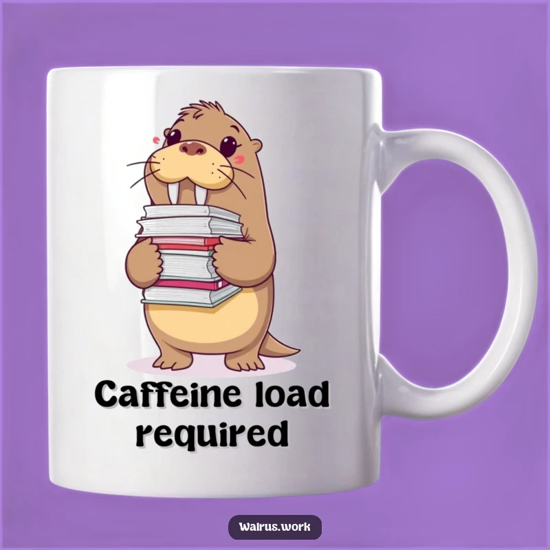 Funny Overwhelmed Walrus Mug: File Chaos Humor, Perfect Funny Gift for Busy People