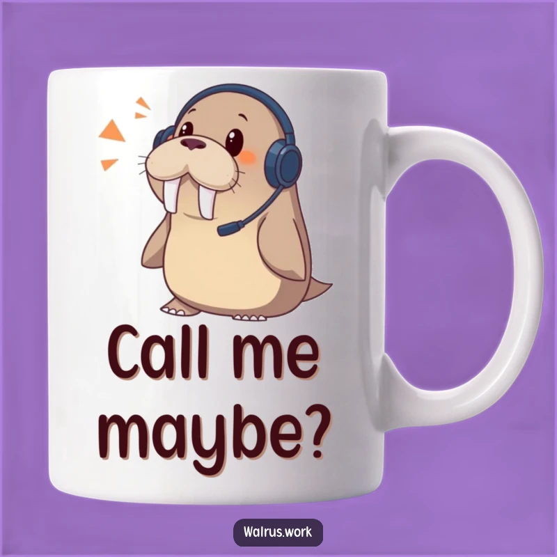 Funny Walrus Phone Call Mug: Surprised Reaction, Perfect Gift for Busy Bees