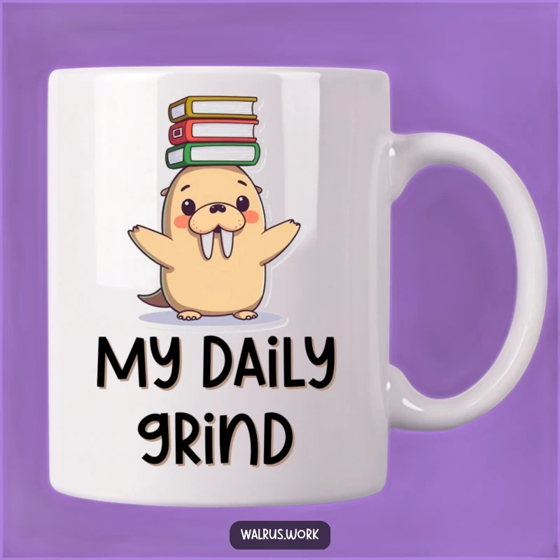 Funny Kawaii Walrus Workload Mug - Hilarious Office Stress Gift!