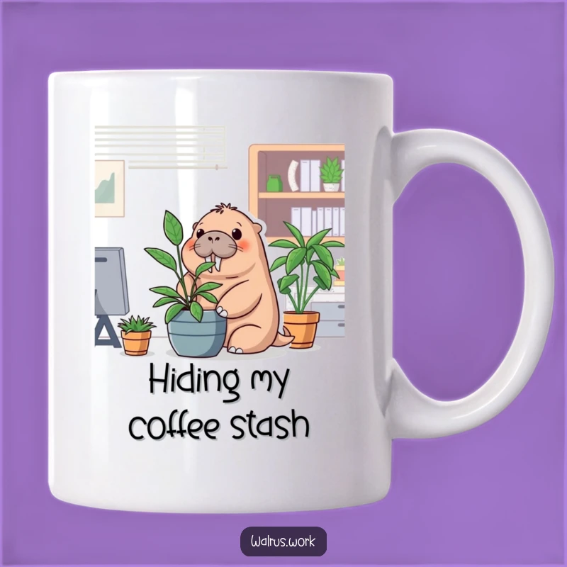 Funny Office Walrus Mug - Hide & Seek Humor for Work