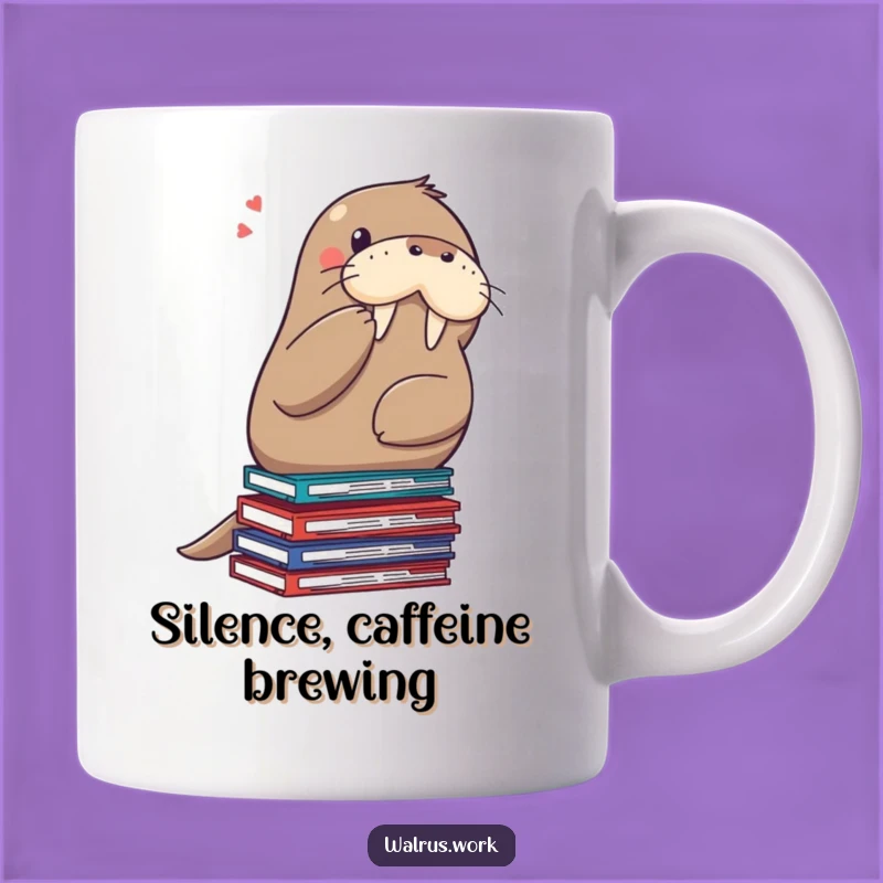 Funny Shushing Walrus Mug - Office Humor Gift for Quiet Colleagues