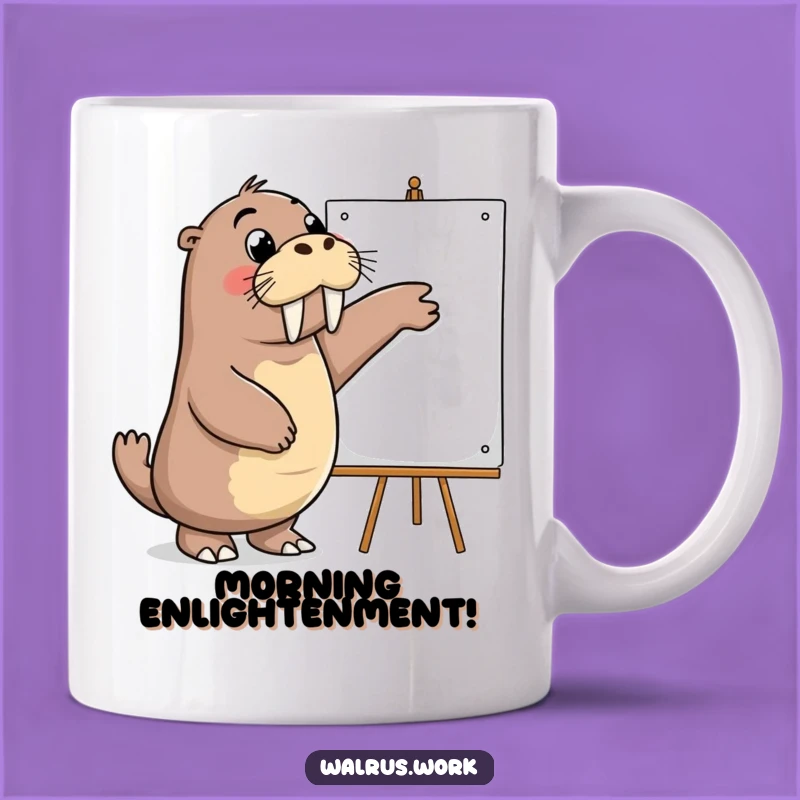 Funny Walrus Presenter Mug: Ideas & Enthusiasm, Perfect Funny Gift for Thinkers