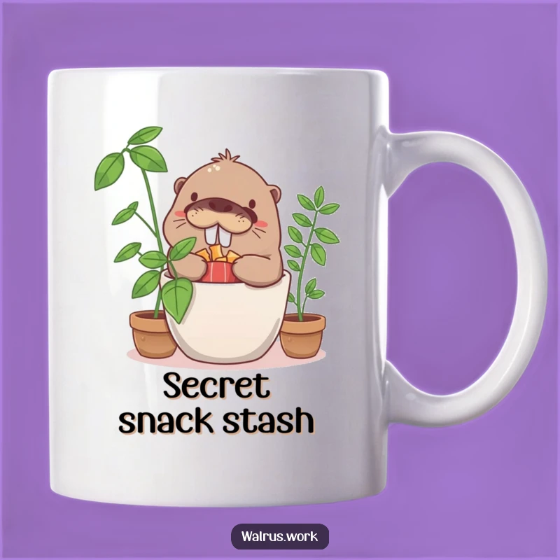 Funny Walrus Snack Hoarder Mug: Giggle-Worthy Hide and Seek, Perfect Gift