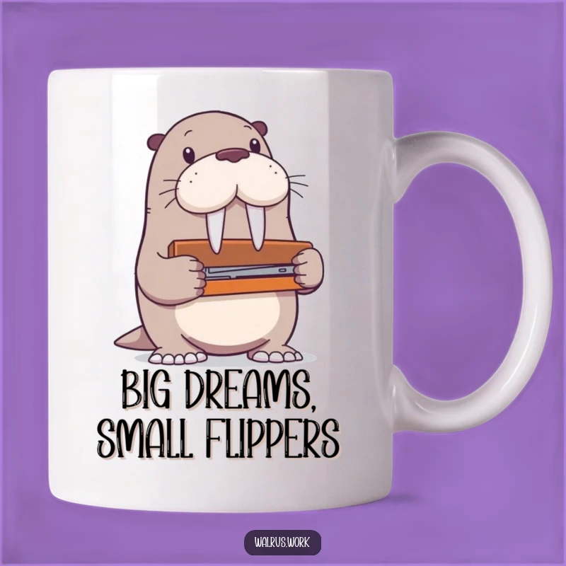 Funny Walrus Stapler Mishap Mug: Office Humor, Perfect Gift!