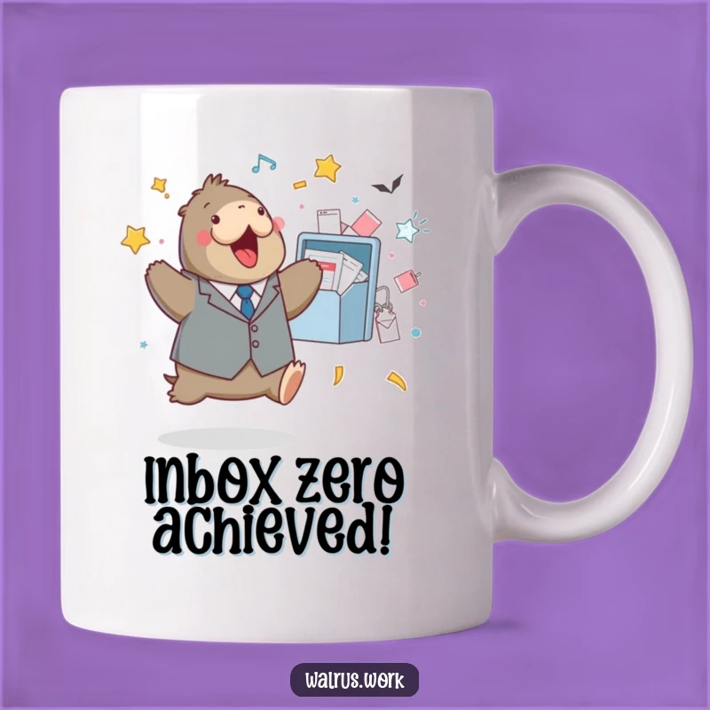 Funny Walrus Success Mug, Inbox Conqueror, Perfect Funny Gift for Busy Bees