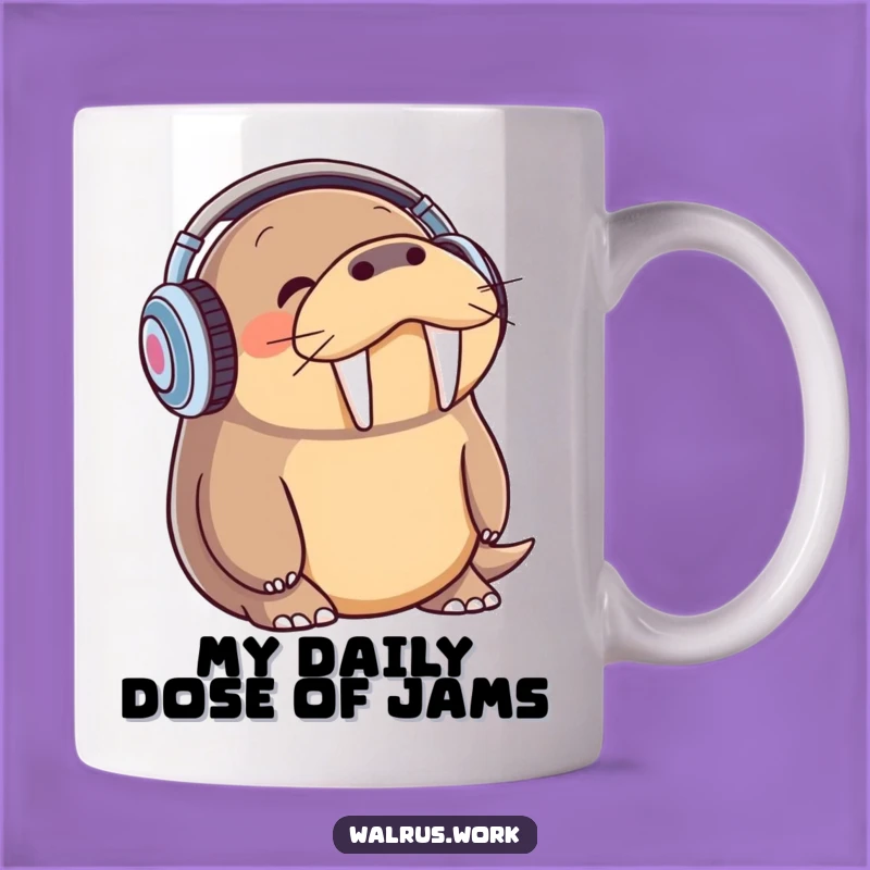 Funny Walrus DJ Mug - Hilarious Head-Bopping Musical Gift for Music Lovers