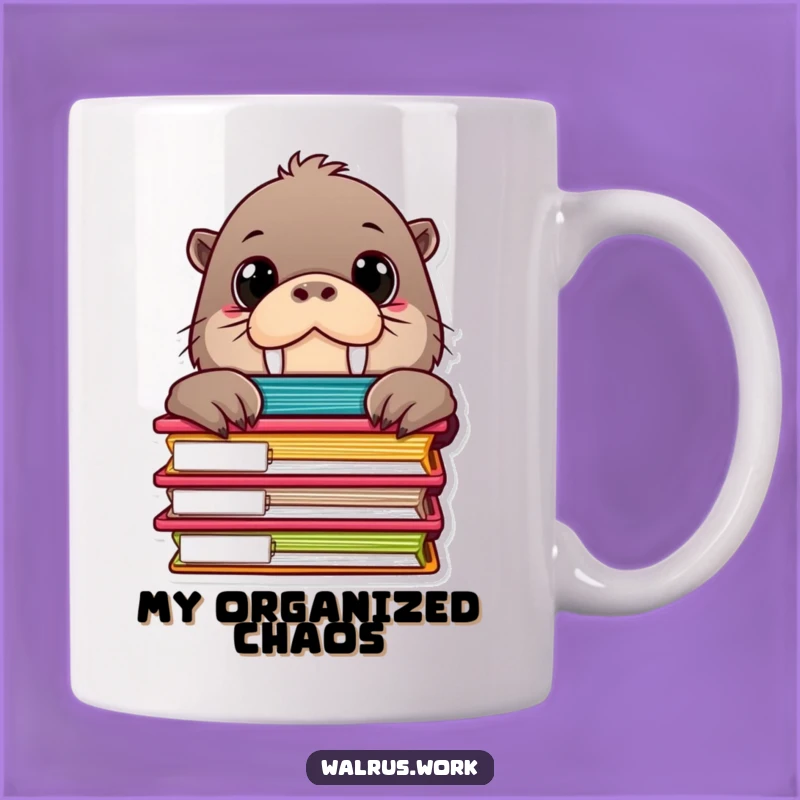 Funny Curious Walrus Peek Funny Mug, Perfect Quirky Office Gift for Colleagues