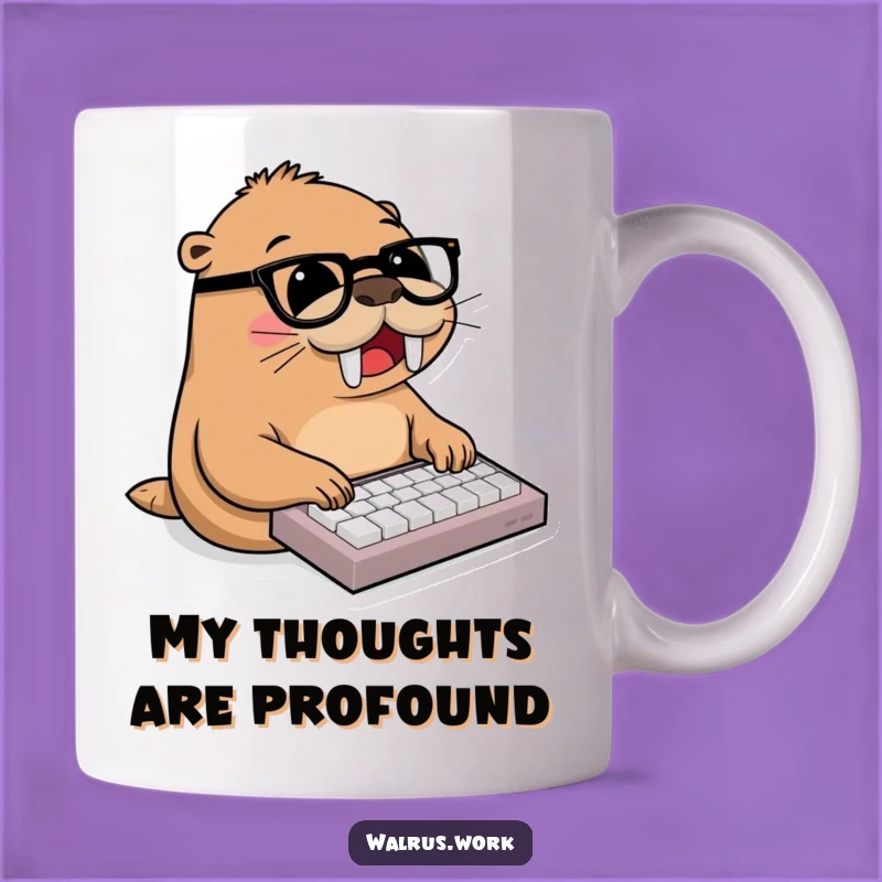 Funny Walrus Typing Keyboard Mug - Hilarious Office & Animal Gift