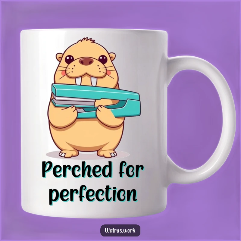 Funny Walrus Stapler Mug: Hilarious Office Gift for the Proud Achiever