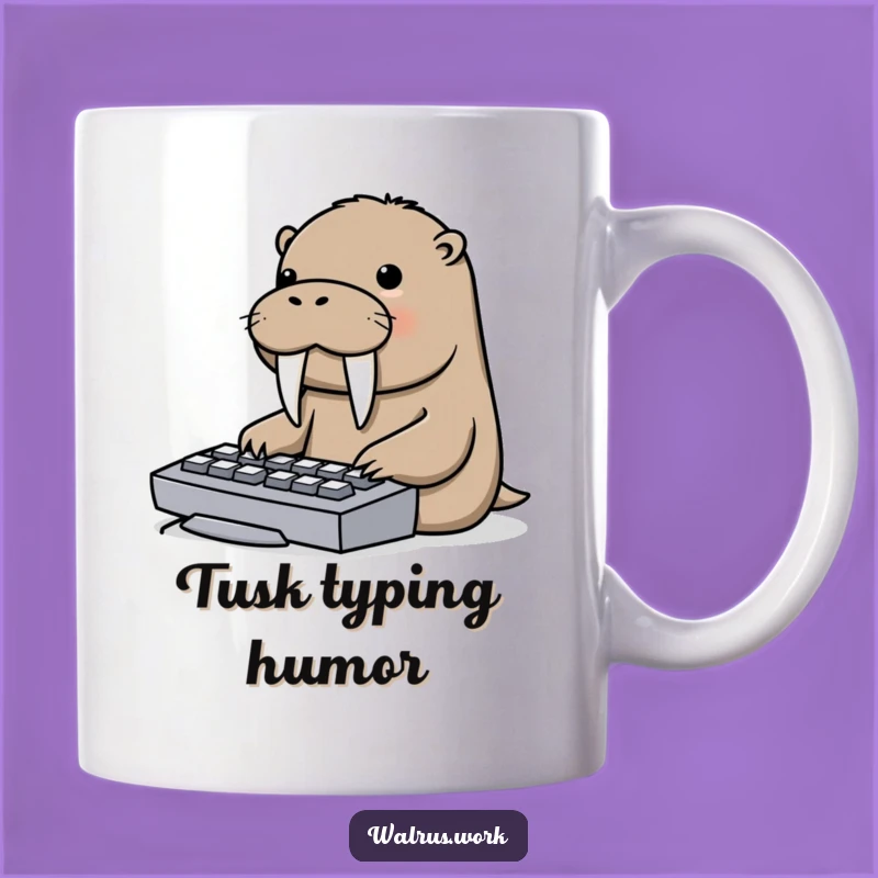 Funny Tusk-Tapping Walrus Keyboard Mug - Hilarious Gift for Tech Lovers