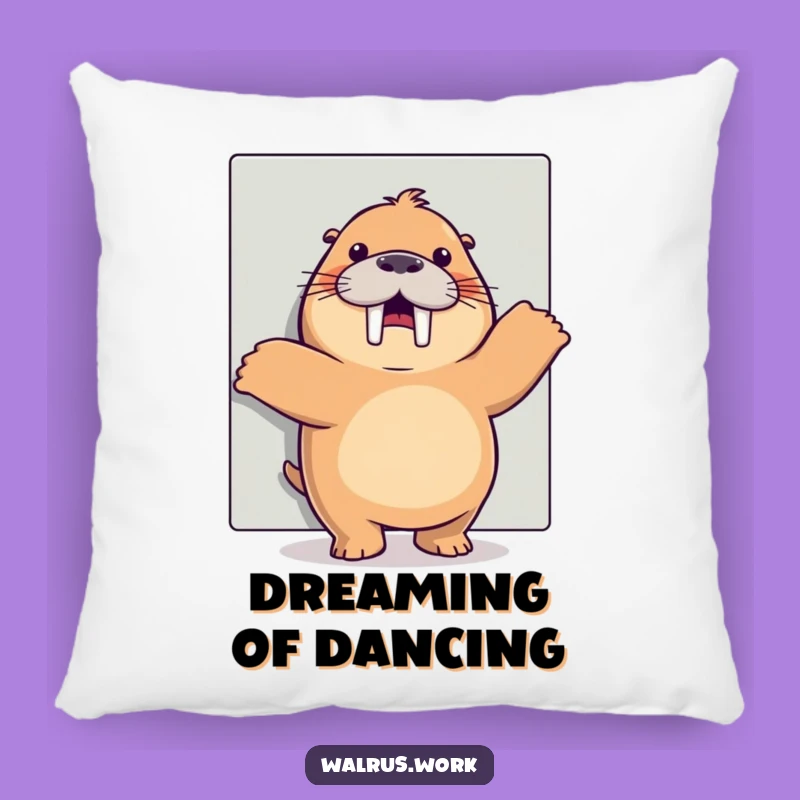 Funny Happy Dance Walrus Pillow: Cushy Comfort with a Dash of Office Joy