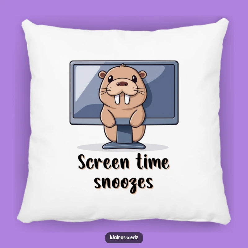 Funny Tech Walrus Pillow: Snuggle Up to the Web - Hilarious IT Support Comfort Gift