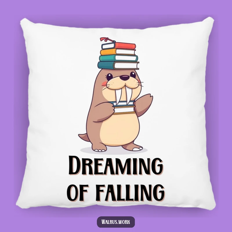 Funny Walrus Balance Pillow, Cozy Office Humor Cushion, Adorable Funny Gift