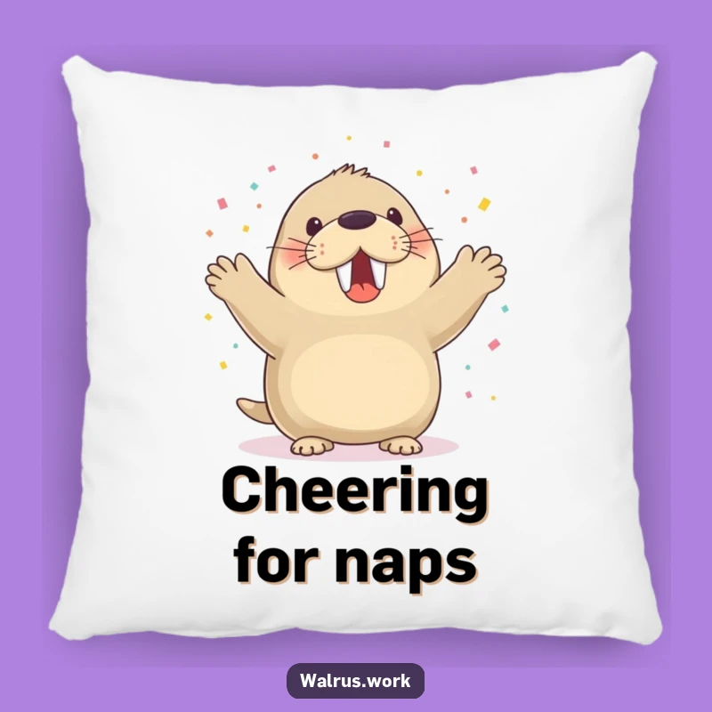 Funny Walrus Celebration Pillow: Cozy Comfort with Festive Flair