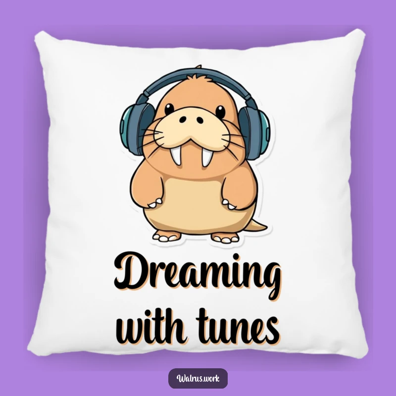 Funny Walrus DJ Pillow: Comfy Decor with Hilarious Music Vibes, Gift