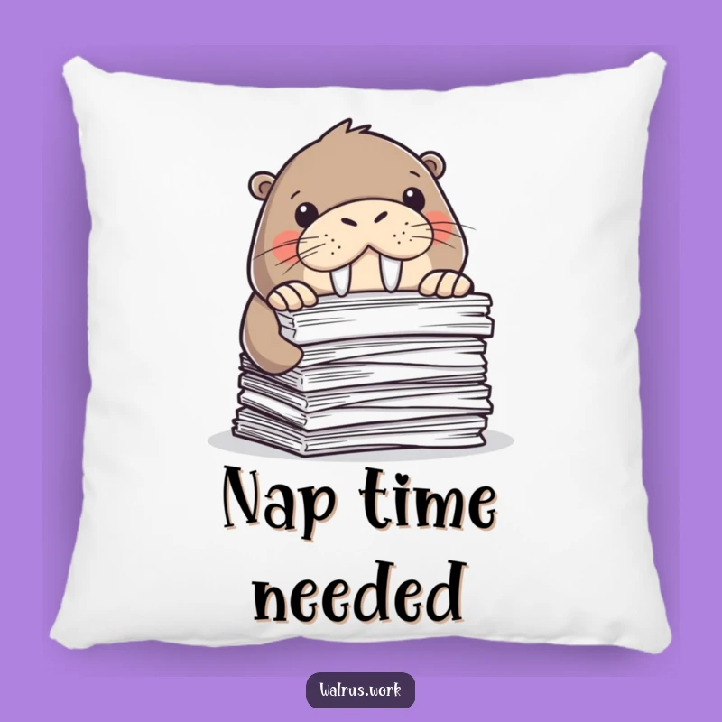 Funny Walrus Pillow: Cozy Comfort for Paper-Overloaded People