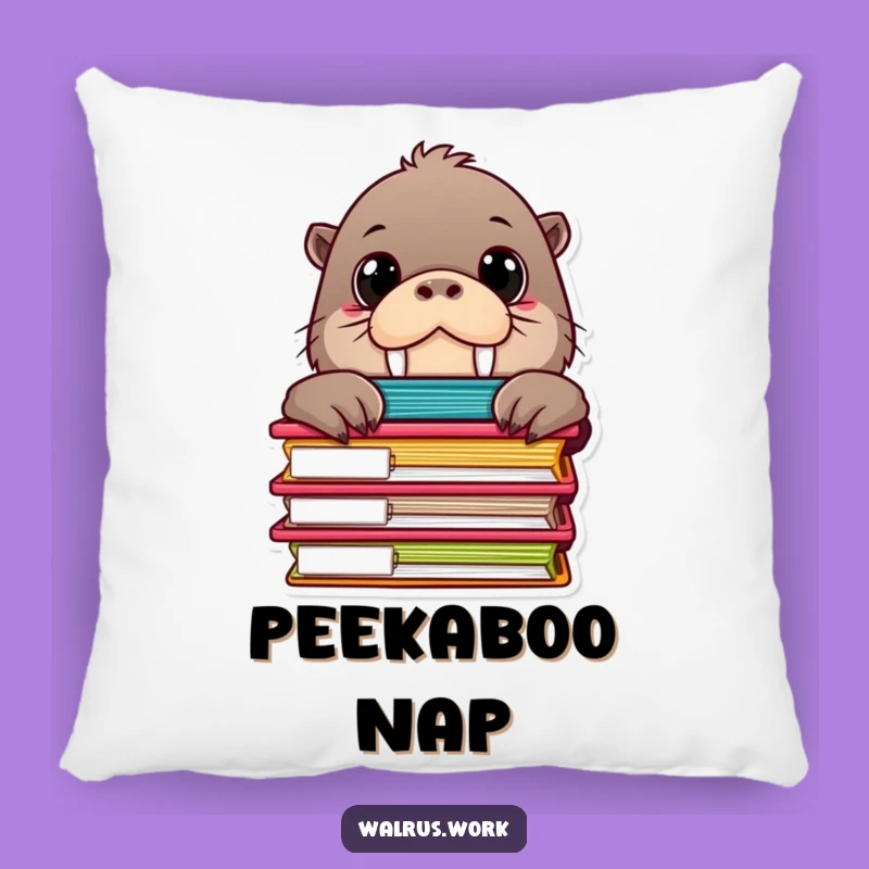 Funny Walrus Pillow, Cozy Curious Decor, Adorable Funny Gift Cushion