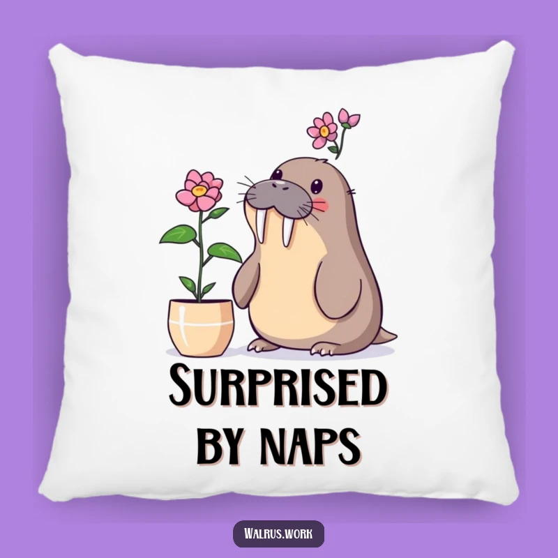 Funny Walrus Plant Surprise Pillow: Cozy Comfort with Botanical Wonder