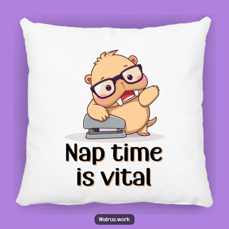 Funny Walrus Stapler Trip Pillow - Cozy Clumsy Cushion, Cute Funny Gift