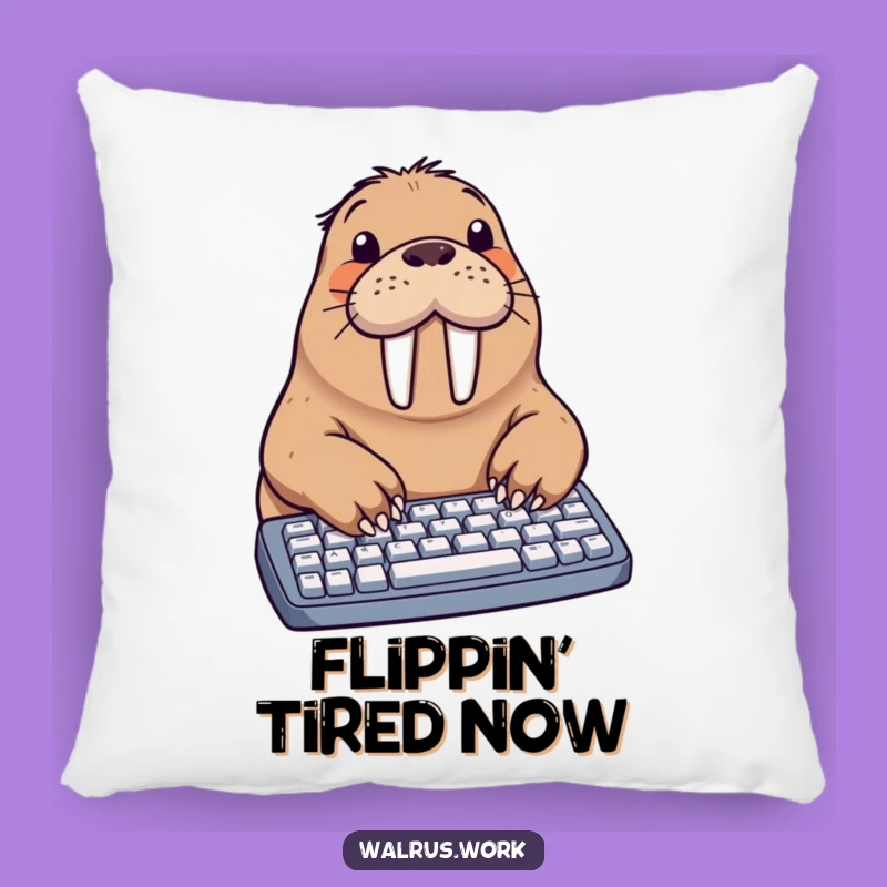 Funny Walrus Typing Pillow: Comfy Cushion for Hilarious Office or Home Decor