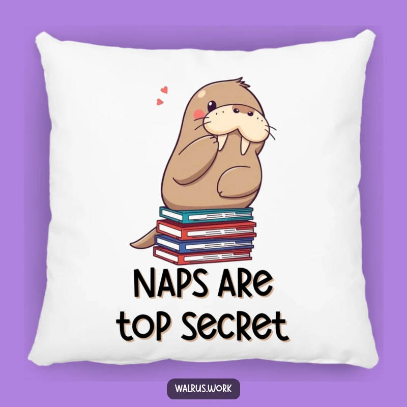 Funny Shushing Walrus Pillow - Hilarious Accent for Cozy Silence