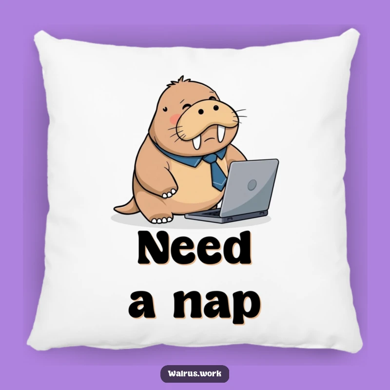 Funny Walrus Comfort Pillow: Rest Your Head on Workday Woes