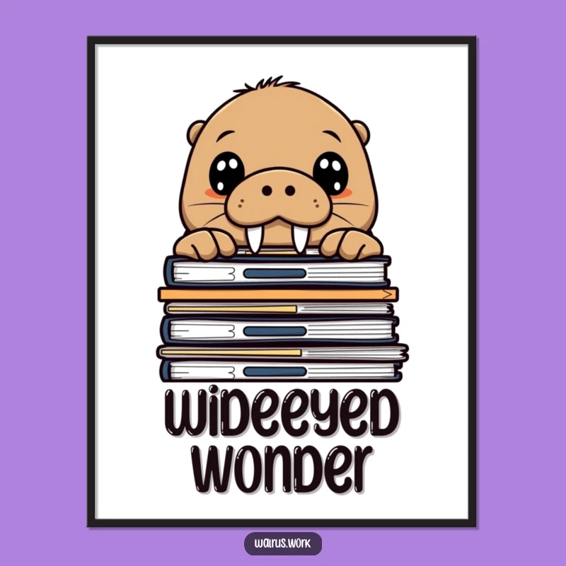 Funny Walrus Peek Digital Print: Instant Sea Mammal Curiosity Art, Perfect Quirky Wall Decor!